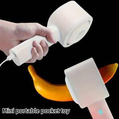 Compact Portable Male Masturbator with 8 Thrusting & Vibrating Modes, Dual Open-Ended Penis Massager - USB Rechargeable, TPE Material