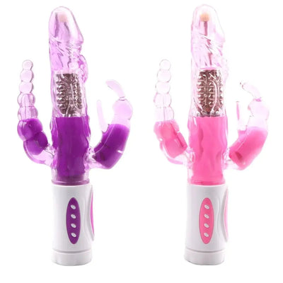 Masturbator Anal Plug Rabbit Vibrator for Women Vagina G-Spot Clitoris Stimulator Rotating Powerful Dildo Massage Adult Sex Toy