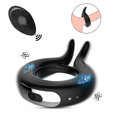รีโมทคอนโทรลไร้สาย Penis Vibrator แหวนสำหรับชาย Delay Ejaculation Vibrating Cock แหวนชาย Masturbator เซ็กซ์ทอยสำหรับผู้ใหญ่18