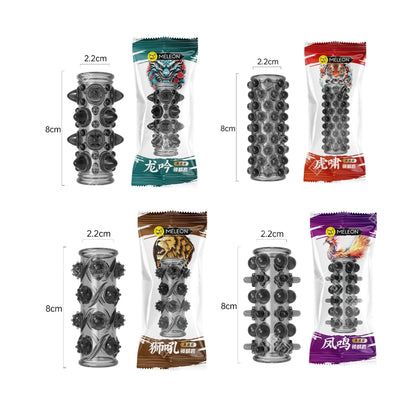 Sex Shop Silicone Reusable Penis Sleeve Delayed Ejaculation Chastity Device Lock Sperm Penis Erection Erotic Sex Toys For Men