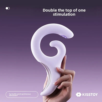 KISSTOY G-type vibrator Female double-head massage masturbator adult sex toys, dual-point stimulation, pressure-sensing button