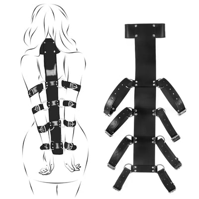 Behind Hadncuffs Collar BDSM Bondage Restraints Slave Armbinder Fetish Harness Erotic Sex Belt Erotic Products For Adult SM Game