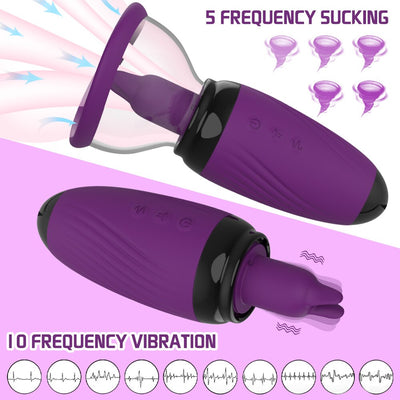 หัวนมดูดเครื่องลิ้นสั่น Sex Shop หญิง Masturbator Clitoral Stimulator หีเซ็กซ์ทอยสำหรับคู่