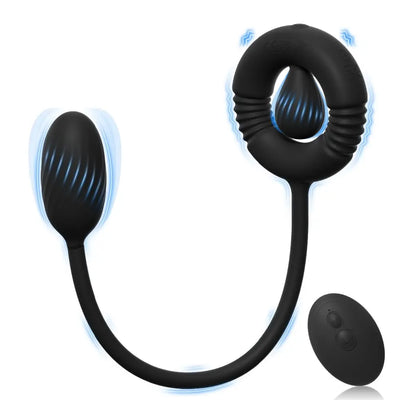 Cock Ring with Prostate Massager Anal Vibrator Silicone Pleasure Penis Ring Anal Butt Plug for Men Couples Adult Sex Toys