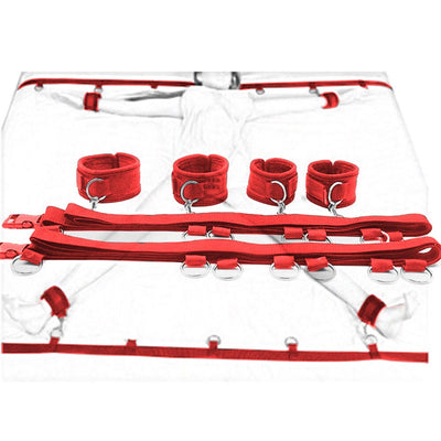 Sexy Hot Erotic Slave Adult Games Straps Restraints To The Bed Sex Toys for Women Handscuff Neck & Ankle Cuffs BDSM Bondage Set