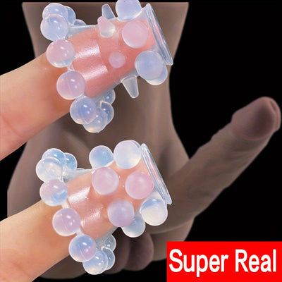Three-layer Silicone Goat Eye Ring: Silicone Fun Ring, Eyelash Eye Ring, Male Ring - Adult Novelty, Connected Burst Bead Fun Ring, No Power Supply