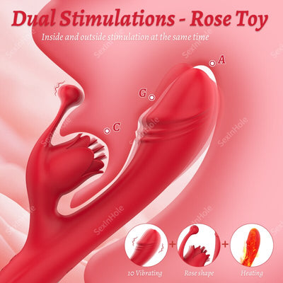10โหมด G-Spot Rose สำหรับผู้หญิง Dildo Clitoris ลิ้นเซ็กซ์ทอยหญิงสินค้า Stimulator สั่นไข่ผู้ใหญ่ของเล่นผู้หญิง18