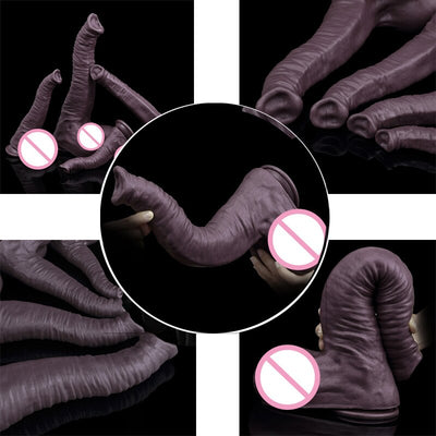 ดิลโด้ซิลิโคนนิ่มรูปช้างสมจริงแบบ12in อวัยวะเพศชายใหญ่ดูดคู่กระตุ้นการสำเร็จความใคร่ด้วยตนเองเลสเบี้ยนเซ็กซ์ทอยทวารหนัก