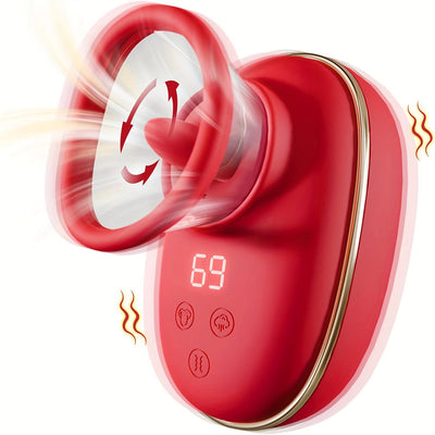 Rose Massager 9 Frequency Vibration, 9 Frequency Tongue Licking, 3 Frequency Sucking, Adult Female Masturbation Sex Toy