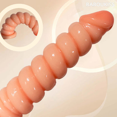 Dildo: Flexible PVC Anal Toy with Striped Design for Anal Training and Pleasure