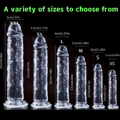 Transparent Big Dick 6 Sizes Realistic Jelly Dildo Women Gay Anal Sex Toys Masturbators Penis Suction Cup