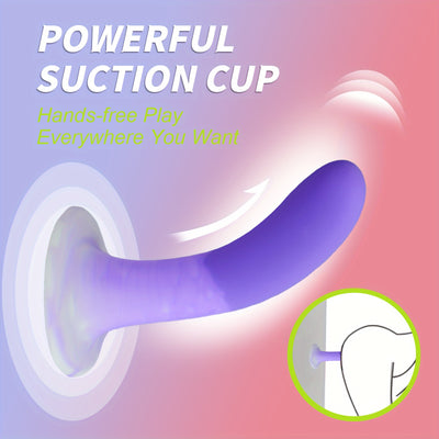 Purple Silicone Adult Toy with Suction Cup for Hands-Free Play, 5.9 Inch Slim Female Sex Toy Dildo for Beginners, Adult Sex Toys for Men and Women, Anal Masturbator, Anal Expansion, Liquid Silicone Material, No Battery Needed, Non-Latex