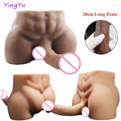 อวัยวะเพศชายเซ็กซี่ยาว20ซม. เซ็กซ์ทอยต่อมลูกหมากกระตุ้นเซ็กซ์ทอยกล้ามเนื้อแข็งแรงก้นตุ๊กตายางผู้หญิงอุปกรณ์ช่วยตัวเอง