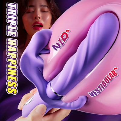 3-in-1 Female Tongue Licking Vibrator, Powerful Vibrator, 5-frequency Vibration/Retraction/Tongue Licking, Female Sex Toys, Couple Sex Toys, Female Masturbation Alone, G-spot Vibrator for Women
