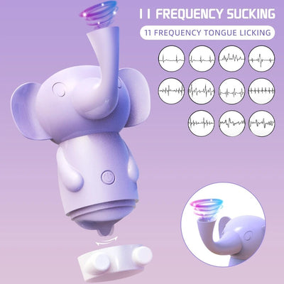 เครื่องสั่นรูปช้างตัวดูดหมุนลิ้นสั่นดิลโด้เครื่องนวดหัวนมผู้หญิงเครื่องสำเร็จความใคร่เซ็กซ์ทอยกามสำหรับคู่รัก
