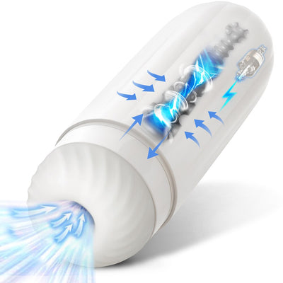 เครื่องสำเร็จความใคร่ด้วยตัวเองแบบอัตโนมัติสำหรับผู้ชายเครื่องดูดช่องคลอดบริเวณลำคอลึกแบบเซ็กซ์ทอย18 +