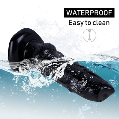 ดิลโด้ดิลโด้สำหรับผู้ชายองคชาติเทียมแบบมีความยืดหยุ่นสีดำยืดหยุ่นได้