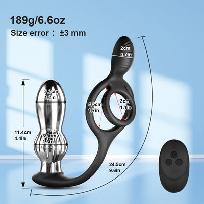 แหวนอวัยวะเพศชายแบบสั่นเครื่องนวดต่อมลูกหมากสำหรับคู่รักเกย์เซ็กซ์ทอยอวัยวะเพศ