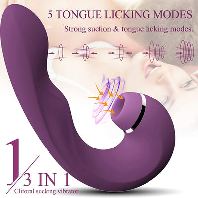 3-In-1ดูดเร้าใจ Vibrator ที่มีประสิทธิภาพ Clitoral กระตุ้นช่องคลอดเซ็กซ์ทอยสำหรับสตรี