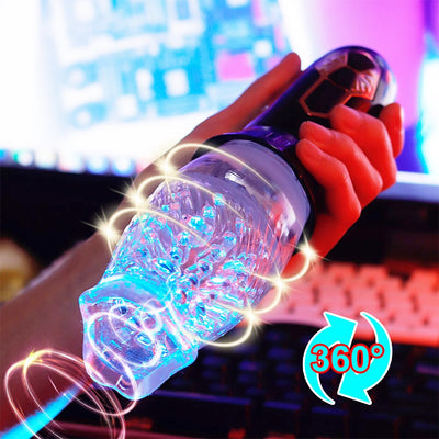 ไวเบรเตอร์สำหรับผู้ชายเซ็กซ์ทอยสำหรับผู้ใหญ่360 ° เซ็กซ์ทอยไวเบรเตอร์ซิลิโคนนิ่มชะลอการหลั่งของจิ๋มอีโรติกสำหรับผู้ชาย