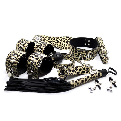 10pcs Bondage Restraints Sex Toys, Bondage Gear & Accessories BDSM Adults Bed Restraints with Sex Handcuffs BDSM Collar Ball Gag Blindfolds Nipple Clamps and 10m Rope Bondaged Kit Sex Toys for Women