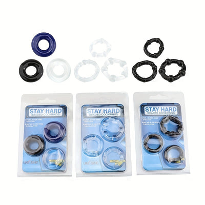 3 PCS Male Penis Cock Ring - Delay Ejaculation Scrotum Binding Ball Stretcher Penis, Enlargement Silicone Cock Ring Sex Toy For Men - Waterproof, Non-Killing Sperm, No Battery Required