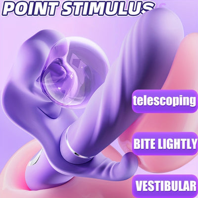 3-in-1 Female Tongue Licking Vibrator, Powerful Vibrator, 5-frequency Vibration/Retraction/Tongue Licking, Female Sex Toys, Couple Sex Toys, Female Masturbation Alone, G-spot Vibrator for Women