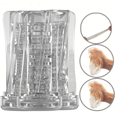 Transparent Crystal Masturbation Cup Male Use Masturbation Penis Exerciser Adult Supplies