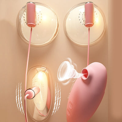 4in 1เครื่องสั่นหัวนมหน้าอกนวดหัวนมกระตุ้น Clitoris Sucker Famale Masturbator เลียเซ็กซ์ทอยผู้หญิง