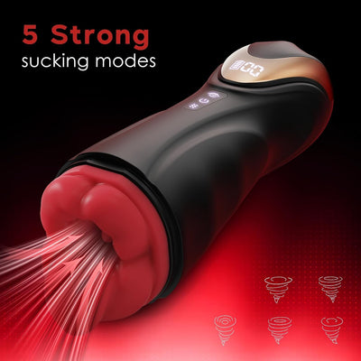 5 strong vacuum suction modes feature illustration on automatic male masturbator