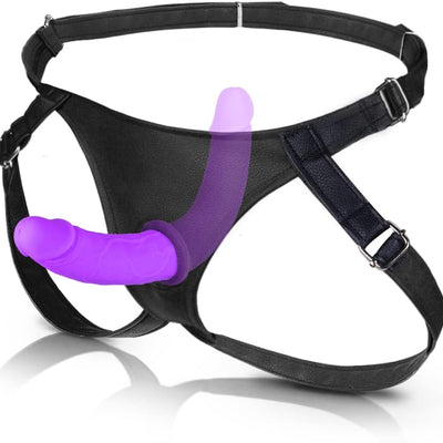 Harness Strap on Silicone Dildo Adult Sex Toy G spot Stimulator Detachable Double Dildos Vagina Massager Female Masturbator for Women Lesbian and Couples