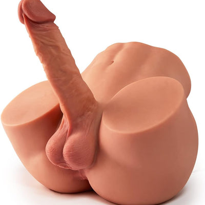 10.5 LB 2 in1 Torso Male Sex Doll with Realistic Dildo and Testis, Anal Male Masturbator with Tight Hole for Men Masturbation, Gohya Unisex Sex Toy for Couple Brown