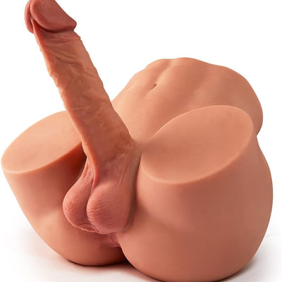 10.5 LB 2 in1 Torso Male Sex Doll with Realistic Dildo and Testis, Anal Male Masturbator with Tight Hole for Men Masturbation, Gohya Unisex Sex Toy for Couple Brown