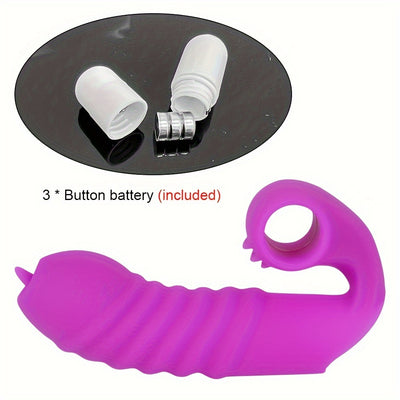 Sexy Skin-Like Licking Vibration Finger Toy with Battery (Included) - Men's Sensual Accessories