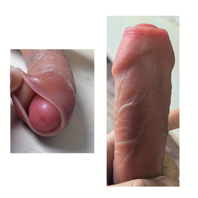 Beautiful Foreskin Artificial Penis with Scalp Layer that Can Slide, Adult Sex Toys for Couples, Female Masturbator, Adult Sex Toys