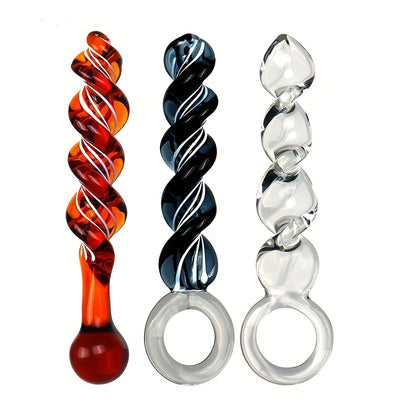 Glass Thread Rotation Anal Plug Dildo Crystal Butt Plug Adult Toys Sex Toys Anal Masturbation Prostate Massage for Couples Men