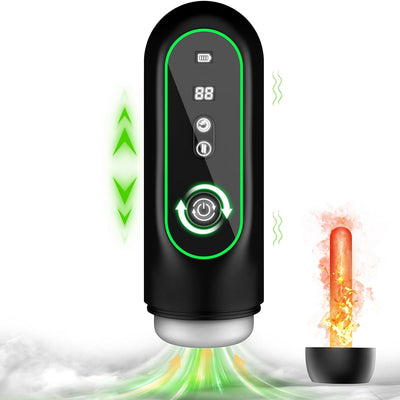 Automatic Male Masturbator Sex Toys for Men, Sucking & High-Speed Thrusting & Vibration & Heating Masturbation, Electric Pocket Pussy Stroker with LCD Display Penis Pump, Adult Toy Sex Blowjob Machine
