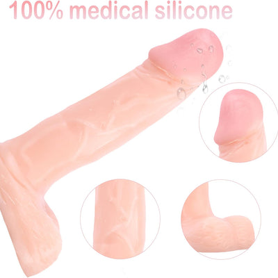 4 Inch Realistic Small Dildo,Beginner Anal Plug,Soft Anal Dildo with Curved Shaft and Balls,Adult Sex Toy Women Men Couples.Experience Multi-Purpose Mini Style(Flesh)