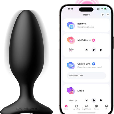 LOVENSE Hush 2 Vibrating Butt Plug 1.75", Silicone Anal Vibrator for Men with Remote Control, Waterproof and Rechargeable Big Plug Vibration Machine for Women, Adult Anal Plug Sex Toys for Couples