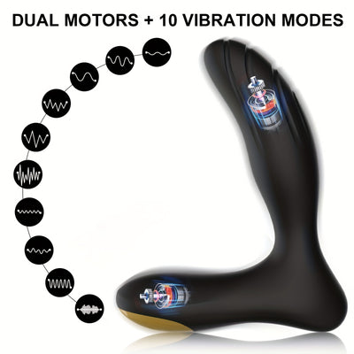 Vibrating Prostate Massager for Beginners, Personal Anal Toy P Spot Vibrator with Remote Control for Hands Free Play, Rechargeable Butt Plug with 10 Vibrations