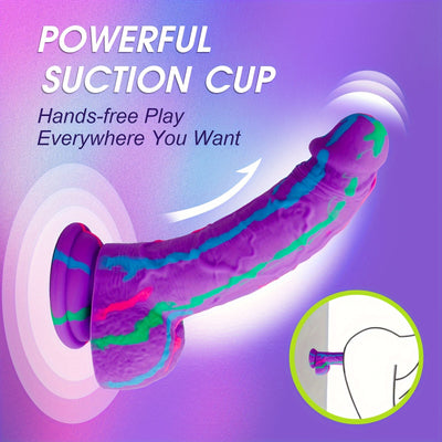 Realistic 8.2" Liquid Silicone Dildo with Suction Cup - Stimulate G-spot, Hands-free Play, Non-Latex, Waterproof