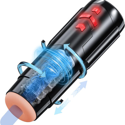 Sex Toy Male Masturbators Cup: Automatic Adult Toys with Rotating & Thrusting Hand Free Pocket Pussy Stroker with Realistic Silicone Sleeve - Erotic Penis Games for Man Electric Men Blowjob Machine