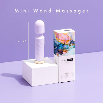 Mini Personal Massager - Travel Bag Included - Waterproof, Quiet, Powerful & USB Rechargeable with 10 Vibration Modes (Light Purple)