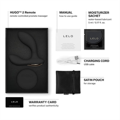 LELO Hugo 2 Remote Prostate Vibrator with App Control, Male Sex Toy for Men