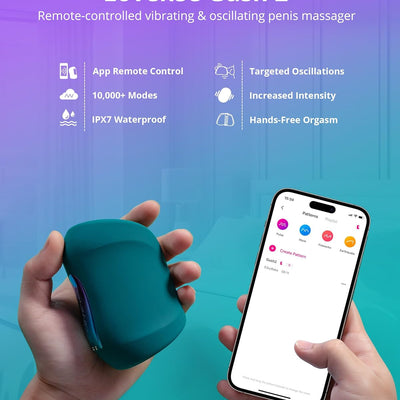 LOVENSE Gush 2 Automatic Male Masturbator Stroker, Vibrating & Oscillating Adult Sex Toys & Games with Endurance Training App Remote Control Penis Vibrator Massager Cock Ring, with Adjustable Buckles