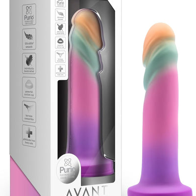 Blush Avant Sunrise Gaze Artisan 7.5 Inch Dildo – Hand Crafted with Purio® Liquid Silicone Wrapped in Satin Smooth UltraSilk® – Suction Cup Base & Harness Compatible - Sherbet