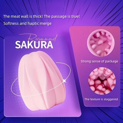 Masturbation Cup Cherry Blossom Series, Comes With Exquisite Storage Box, Easy To Carry When Going Out, Easy To Clean, Can Be Used Repeatedly, With 3D Realistic Texture Inner Liner, Super Soft And Elastic, Adult Male Sex Toys