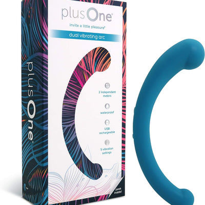 plusOne Dual Vibrating Arc, Personal Massager with 5 Powerful Vibration Settings, Rechargeable, Fully Waterproof
