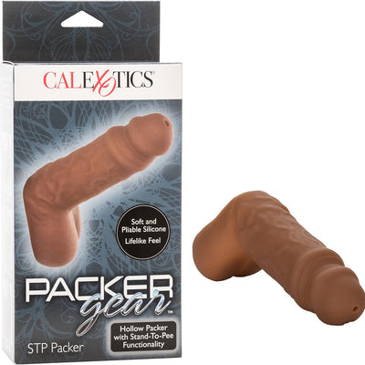CalExotics Packer Gear STP Packer – Realistic Prosthetic Stand To Pee Strap On Sex - Trans Transitioning FTM Adult Female To Male - Brown