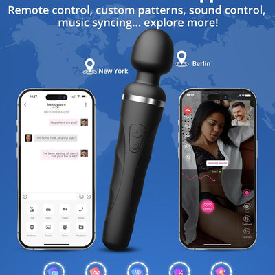 LOVENSE Domi 2 Wand Massager for Women Men, Classic Wand Vibrator, Powerful Stimulator with Dual Rotating Head, Bluetooth App Controlled, Customizable Vibrations Partner Play
